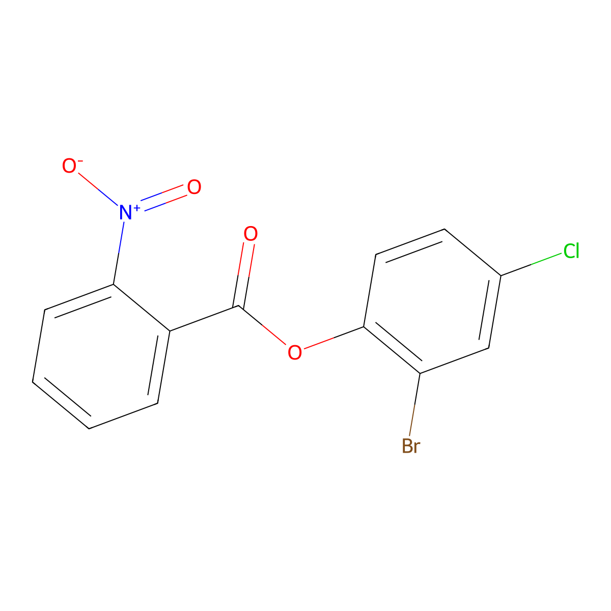 2-Bromo-4-chlorophenyl 2-nitrobenzoate molecular structure, CAS 511518-19-7