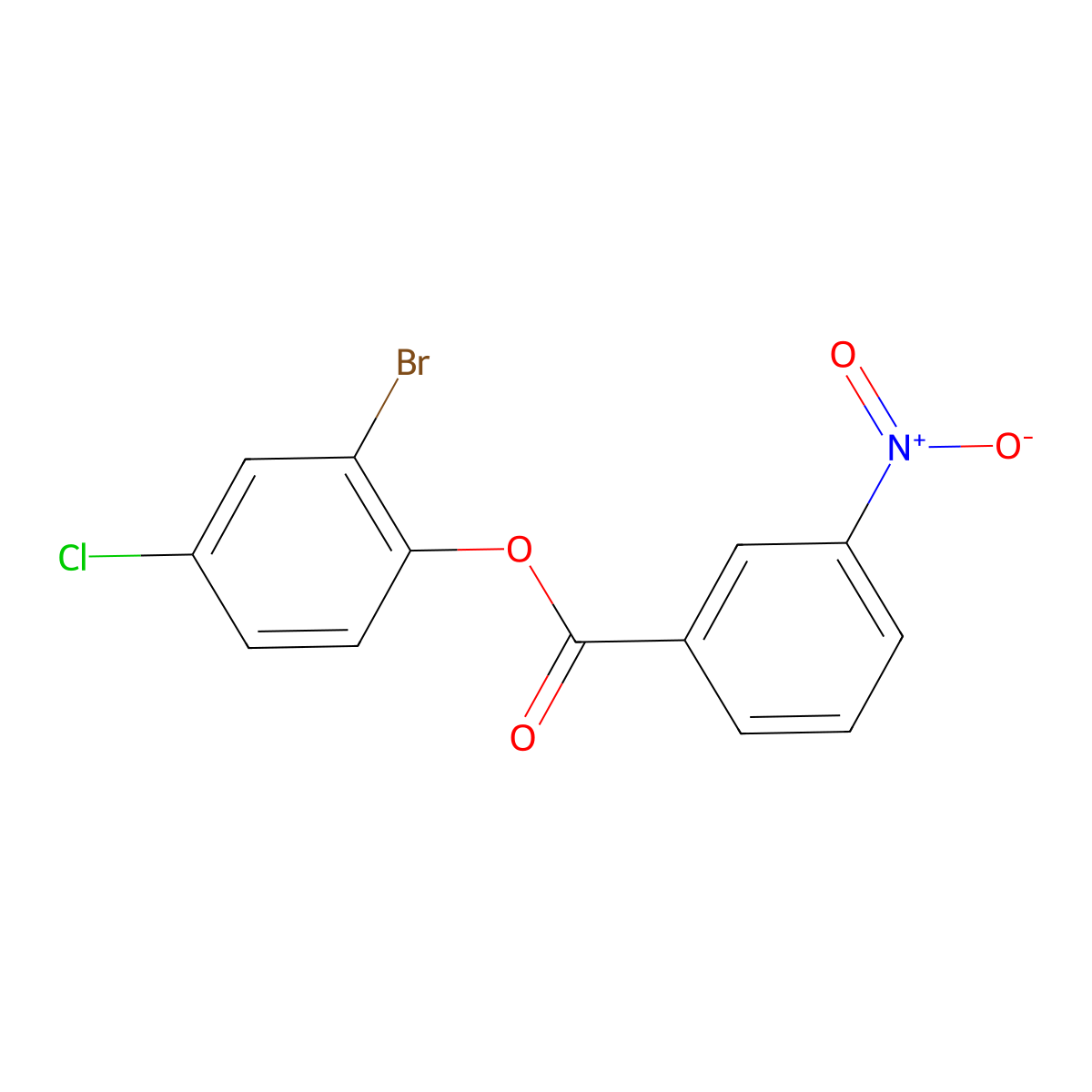 2-Bromo-4-chlorophenyl 3-nitrobenzoate molecular structure, CAS 511518-23-3