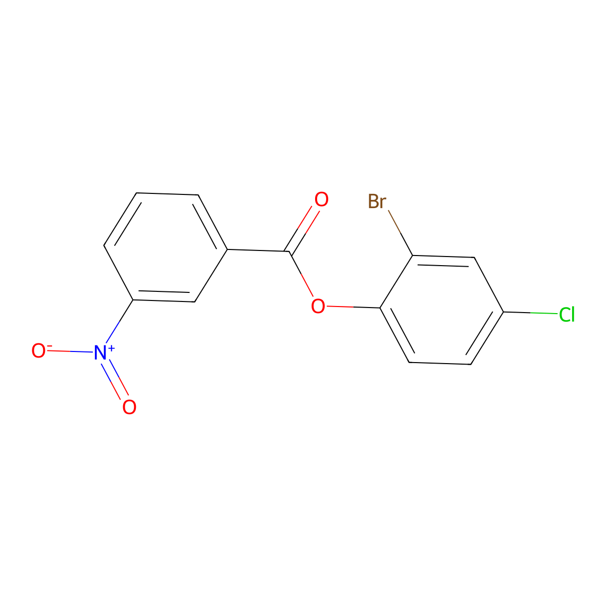 2-Bromo-4-chlorophenyl 3-nitrobenzoate molecular structure, CAS 511518-23-3