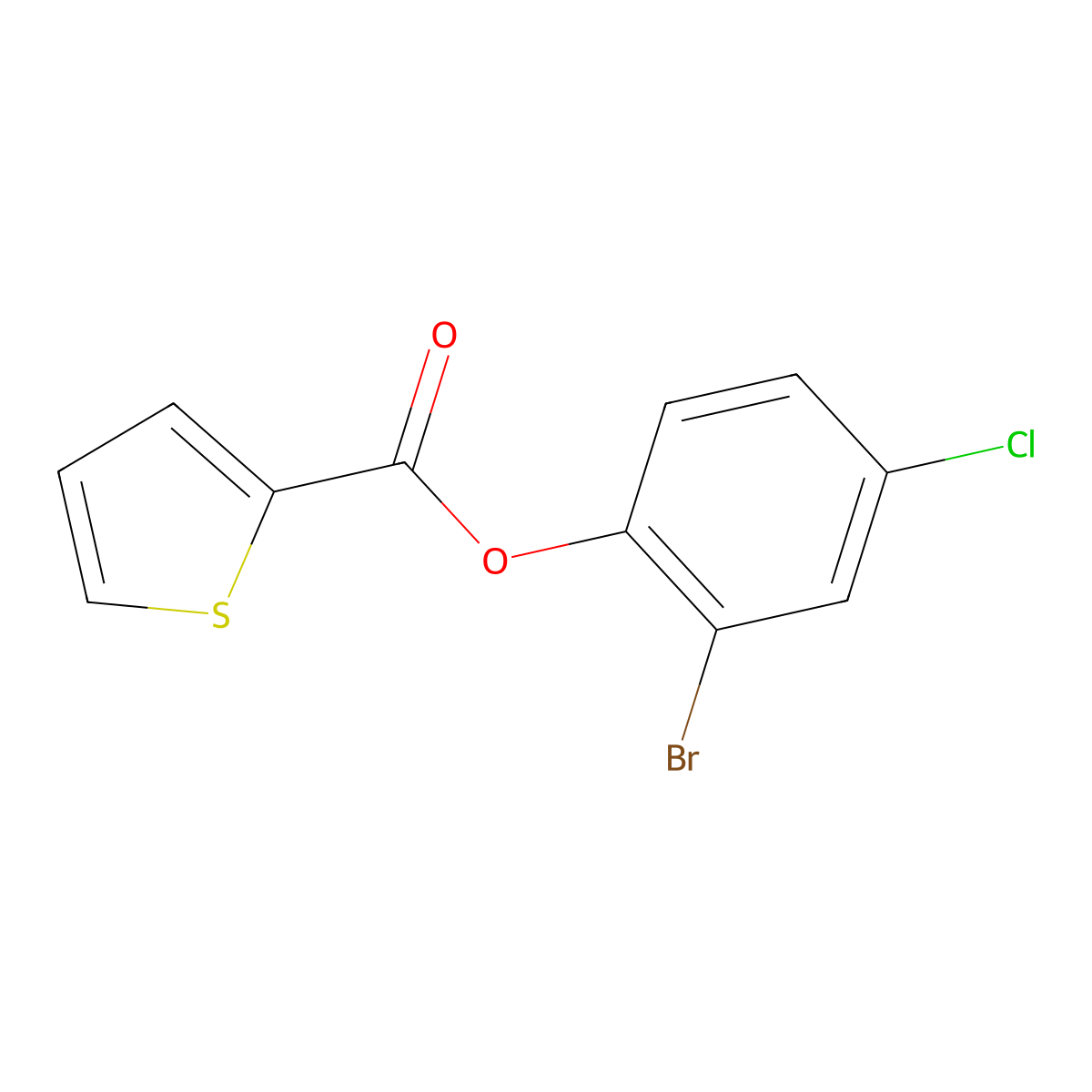 2-Bromo-4-chlorophenyl thiophene-2-carboxylate molecular structure, CAS 511518-26-6