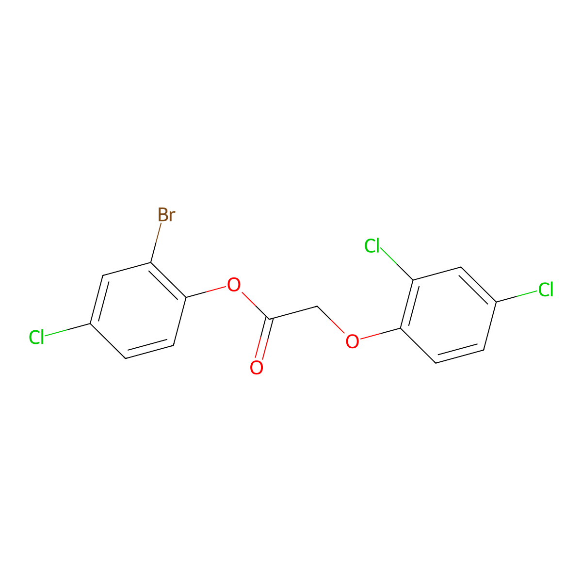 2-Bromo-4-chlorophenyl (2,4-dichlorophenoxy)acetate molecular structure, CAS 511518-27-7