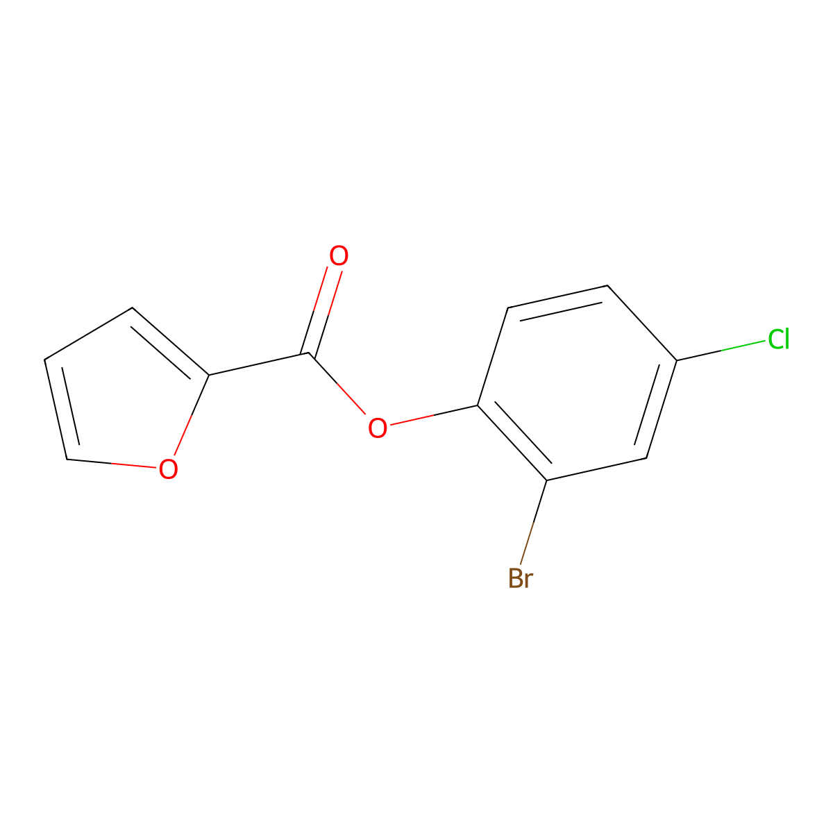 2-Bromo-4-chlorophenyl 2-furoate molecular structure, CAS 511518-31-3