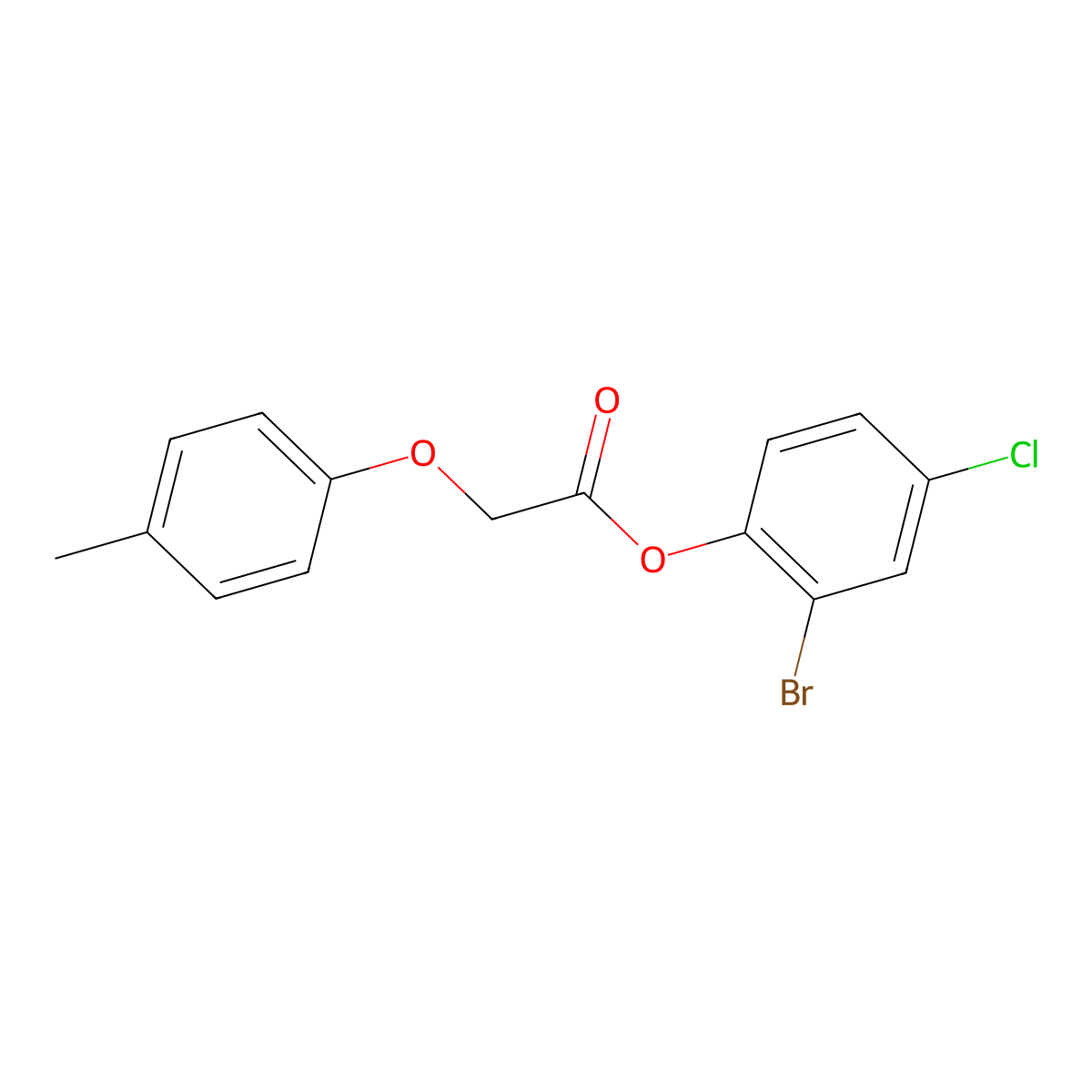 2-Bromo-4-chlorophenyl (4-methylphenoxy)acetate molecular structure, CAS 511518-34-6
