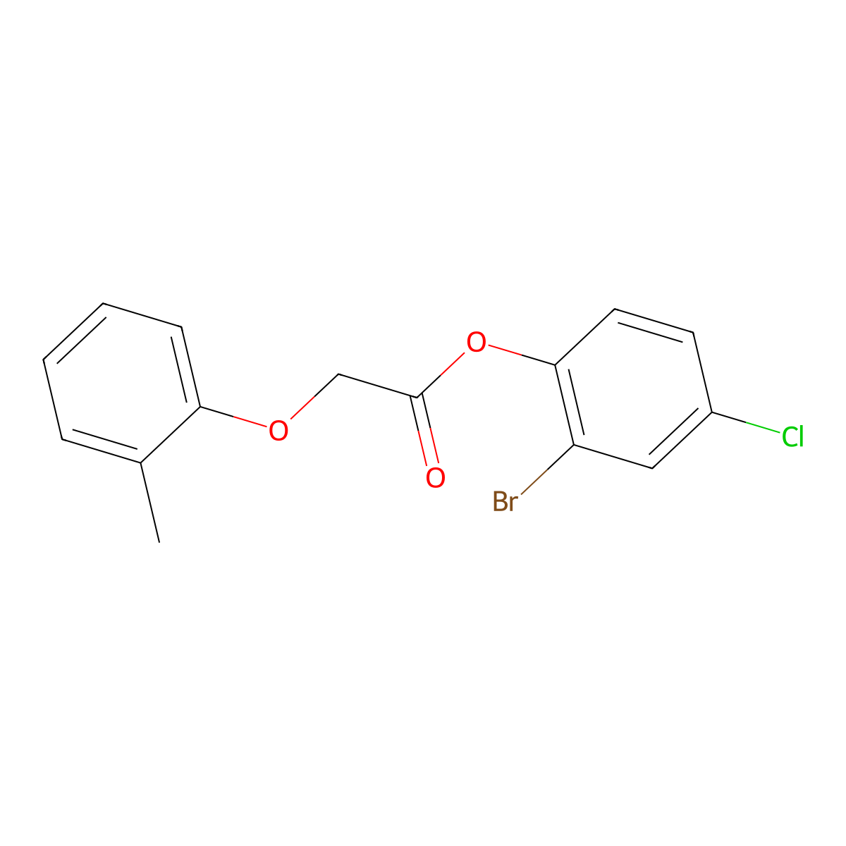 2-Bromo-4-chlorophenyl (2-methylphenoxy)acetate molecular structure, CAS 511518-36-8
