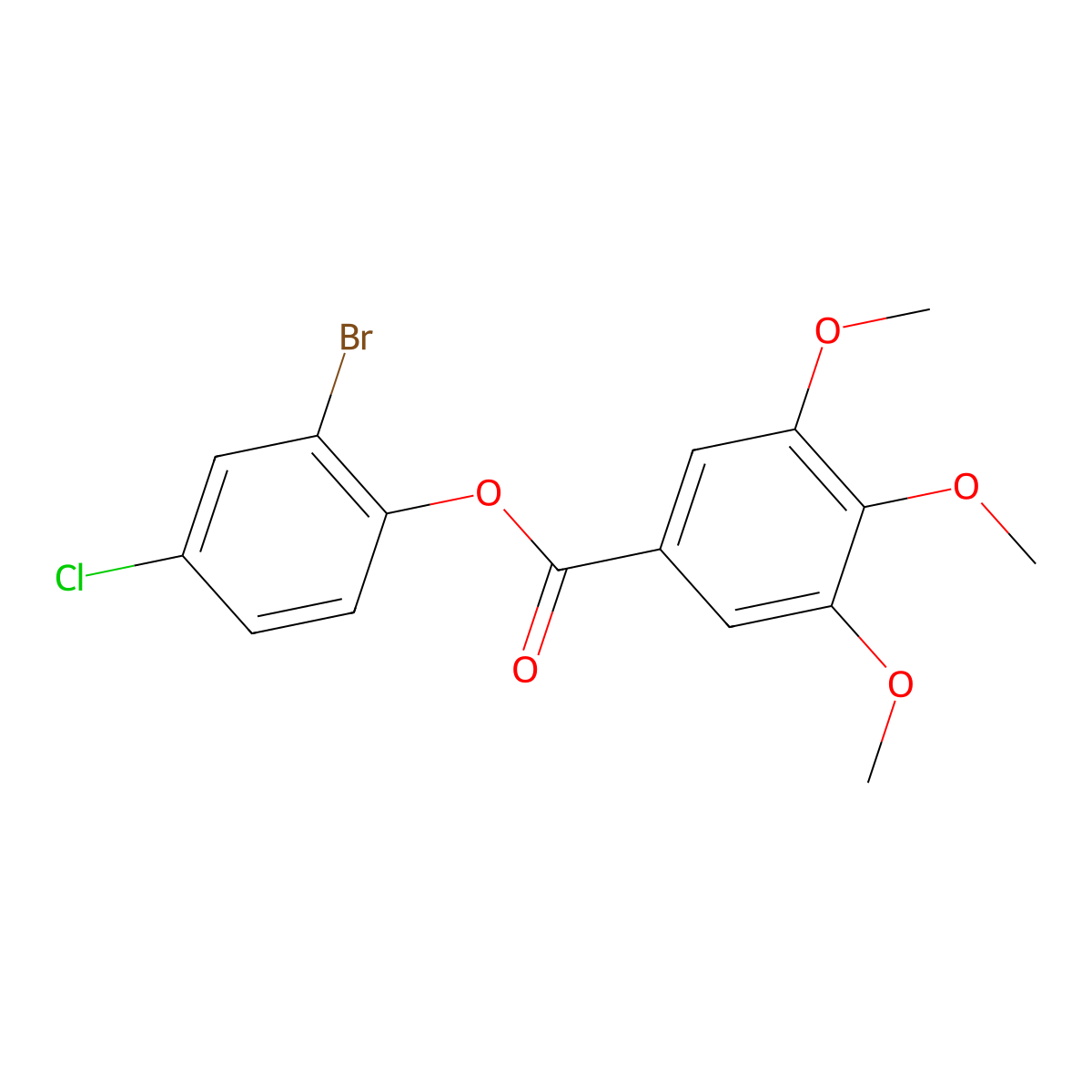2-Bromo-4-chlorophenyl 3,4,5-trimethoxybenzoate molecular structure, CAS 511518-41-5