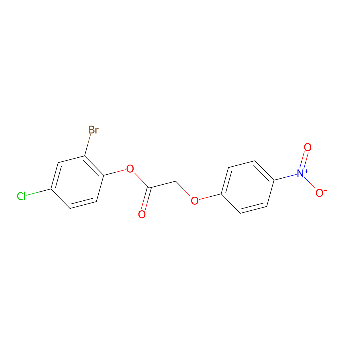 2-Bromo-4-chlorophenyl (4-nitrophenoxy)acetate molecular structure, CAS 511518-49-3