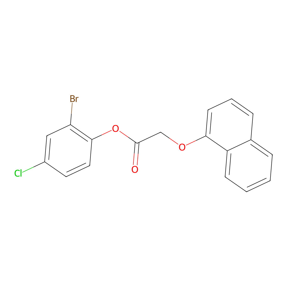 2-Bromo-4-chlorophenyl 2-naphthyloxyacetate molecular structure, CAS 511518-55-1