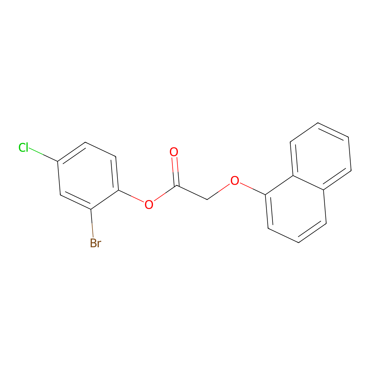 2-Bromo-4-chlorophenyl 2-naphthyloxyacetate molecular structure, CAS 511518-55-1