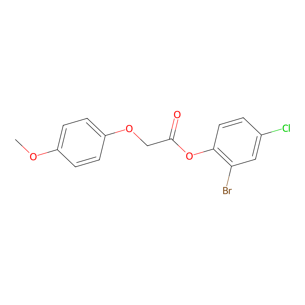 2-Bromo-4-chlorophenyl (4-methoxyphenoxy)acetate molecular structure, CAS 511518-71-1