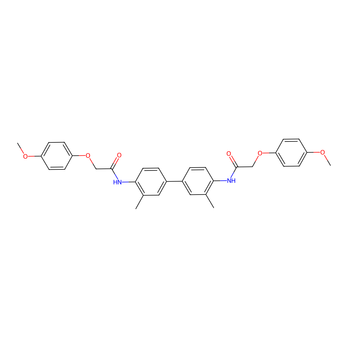 2-(4-methoxyphenoxy)-N-[4-[4-[[2-(4-methoxyphenoxy)acetyl]amino]-3-methylphenyl]-2-methylphenyl]acetamide molecular structure, CAS 511518-75-5