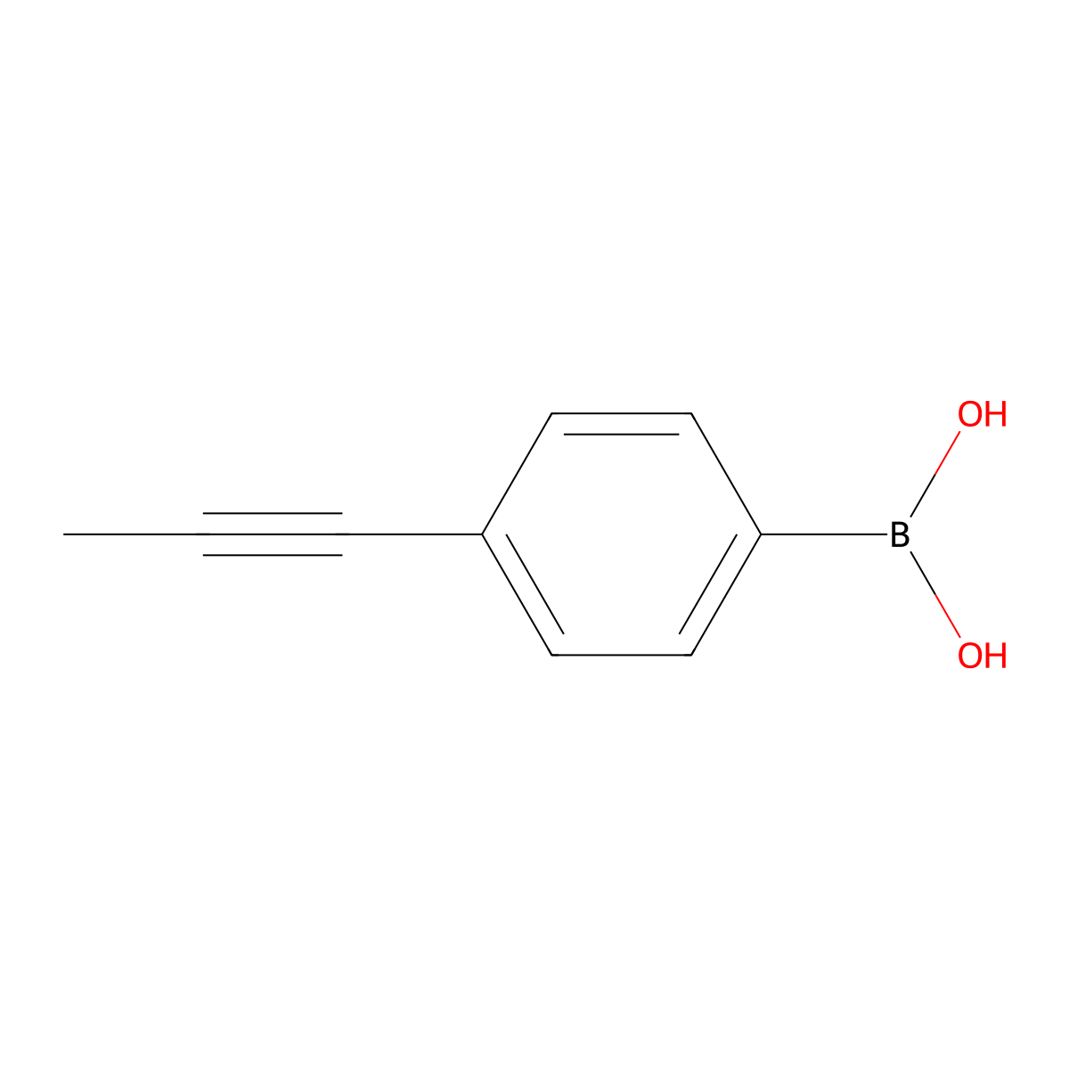 (4-(Prop-1-yn-1-yl)phenyl)boronic acid molecular structure, CAS 511519-40-7