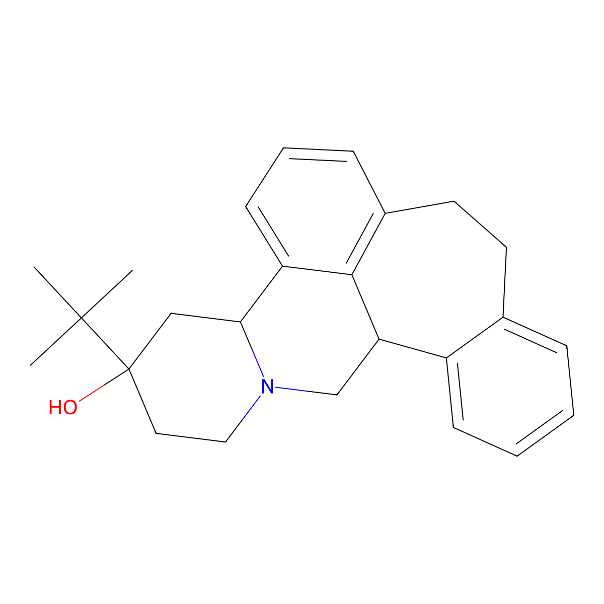 3-Tert-butyl-2,3,4,4a,8,9,13b,14-octahydro-1h-benzo[6,7]cyclohepta[1,2,3-de]pyrido[2,1-a]isoquinolin-3-ol molecular structure, CAS 51152-91-1