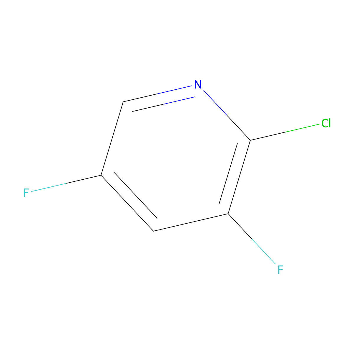 2-Chloro-3,5-difluoropyridine molecular structure, CAS 511522-69-3