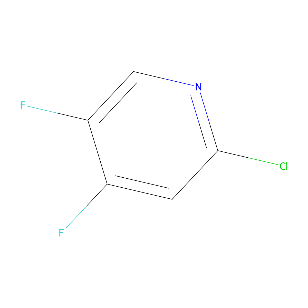 2-Chloro-4,5-difluoropyridine molecular structure, CAS 511522-70-6