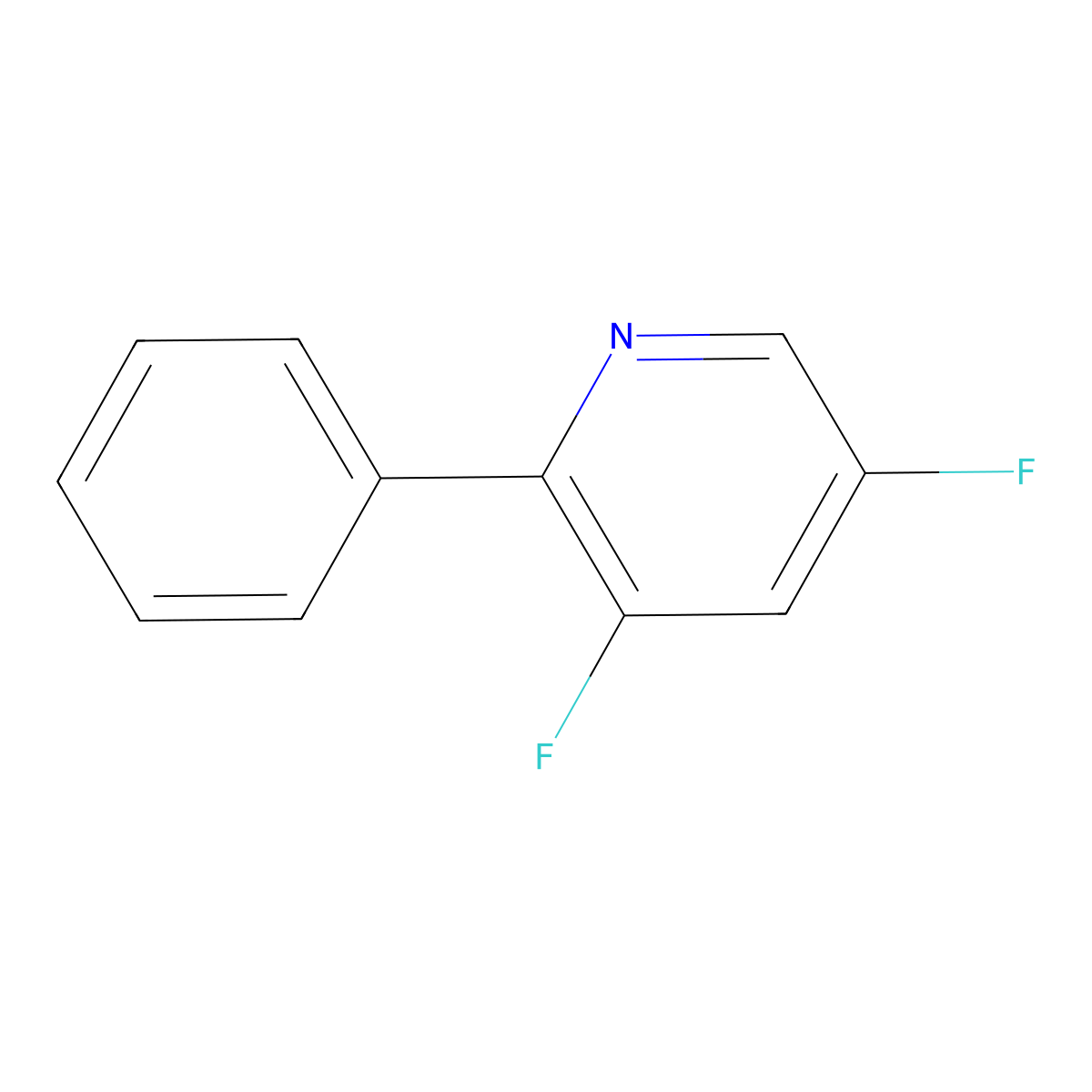 3,5-Difluoro-2-phenylpyridine molecular structure, CAS 511522-79-5