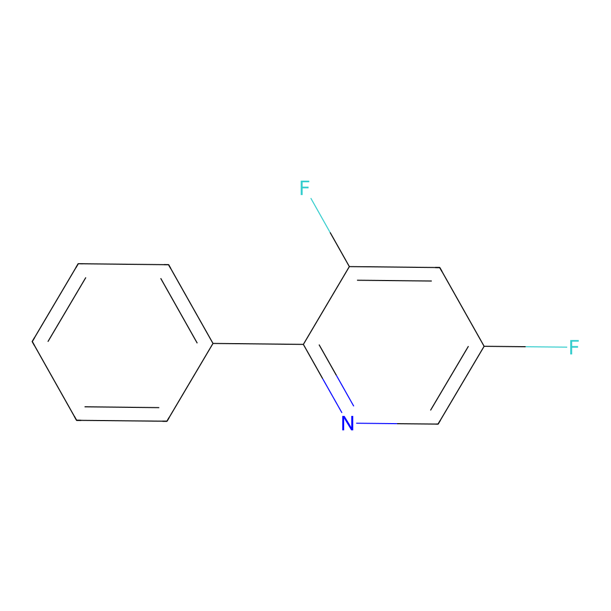 3,5-Difluoro-2-phenylpyridine molecular structure, CAS 511522-79-5