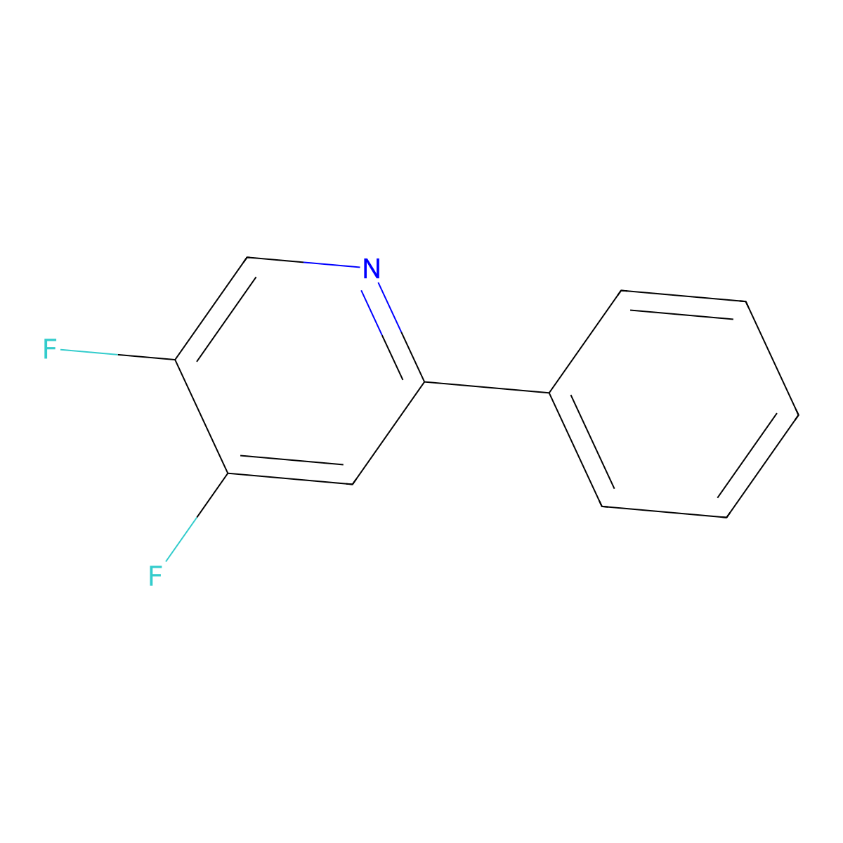 4,5-Difluoro-2-phenylpyridine molecular structure, CAS 511522-80-8