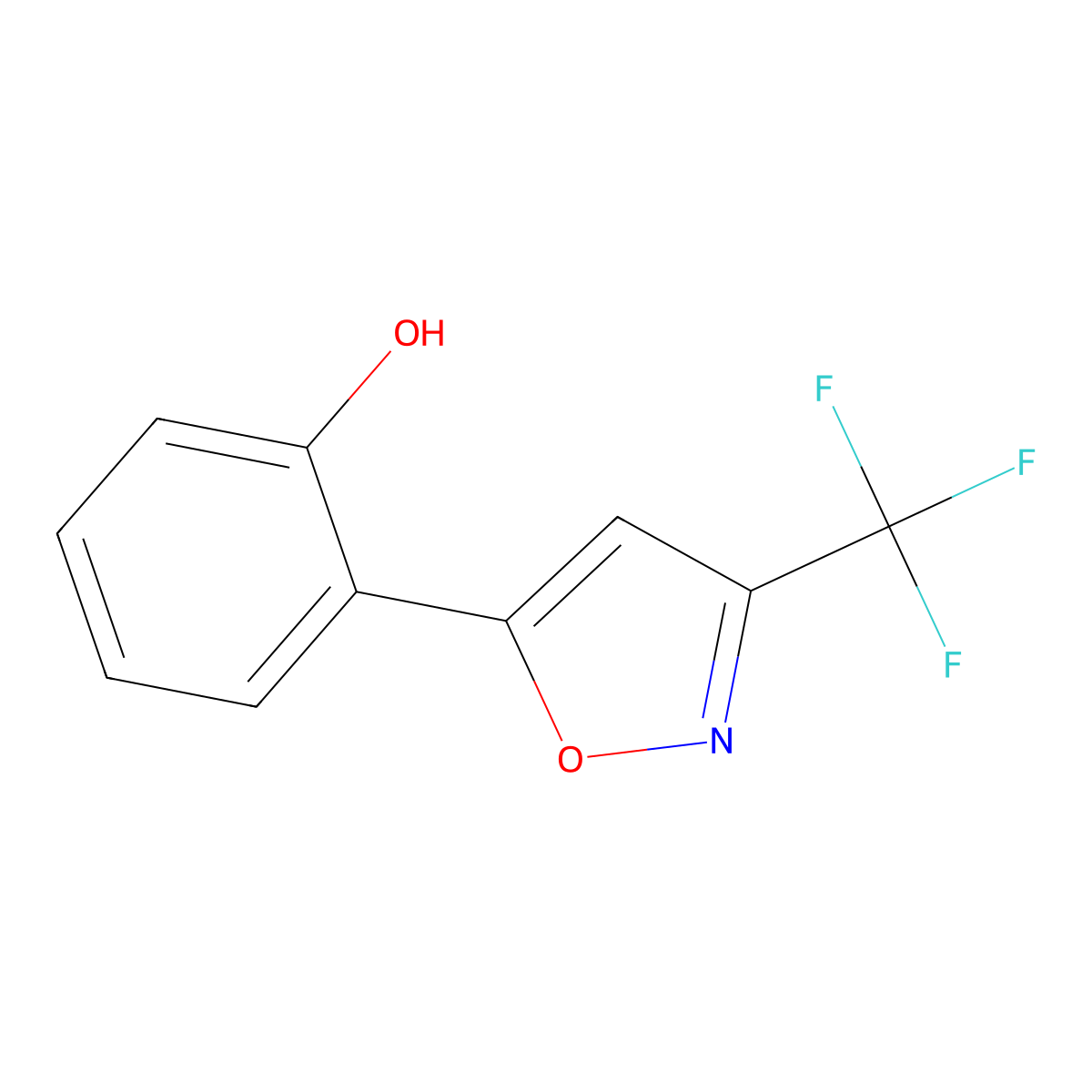 2-[3-(Trifluoromethyl)isoxazol-5-yl]phenol molecular structure, CAS 511528-92-0