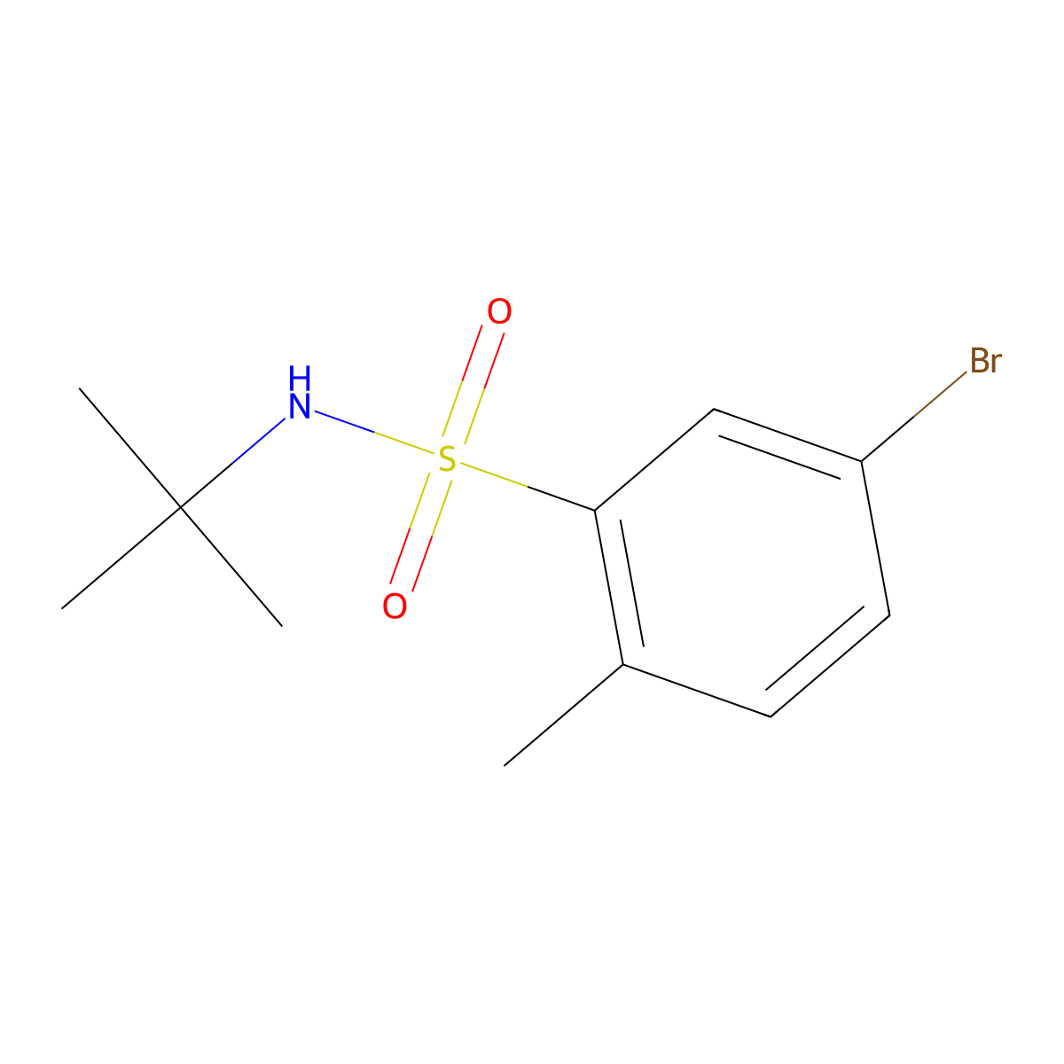 5-Bromo-n-(tert-butyl)-2-methylbenzenesulfonamide molecular structure, CAS 511529-00-3
