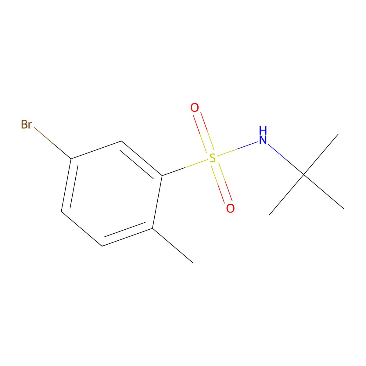 5-Bromo-n-(tert-butyl)-2-methylbenzenesulfonamide molecular structure, CAS 511529-00-3