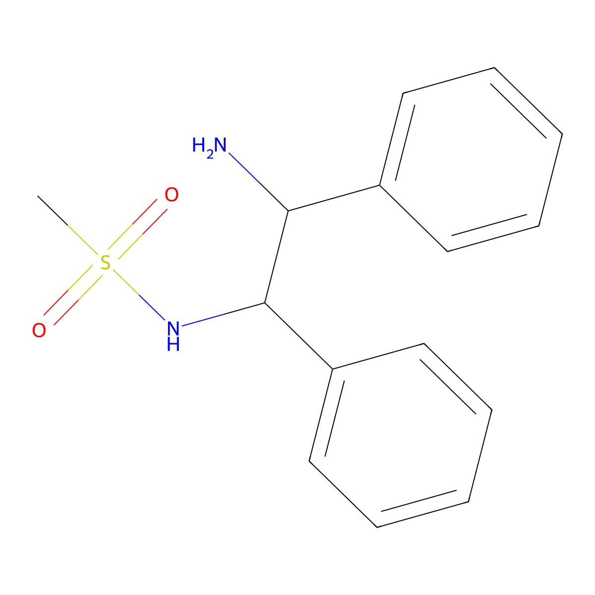 N-((1R,2R)-2-Amino-1,2-diphenylethyl)methanesulfonamide molecular structure, CAS 511534-44-4