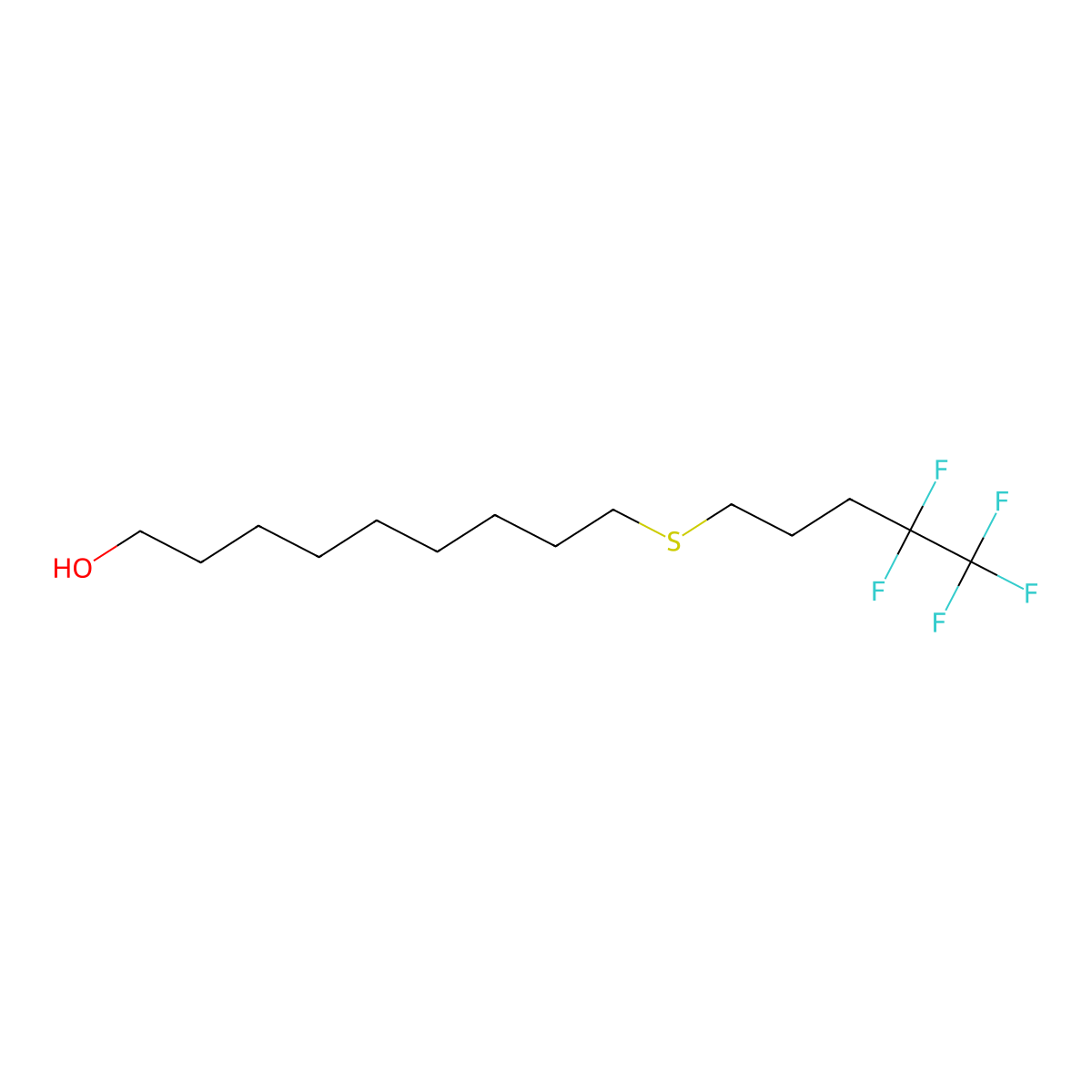 9-[(4,4,5,5,5-Pentafluoropentyl)sulfanyl]nonan-1-ol molecular structure, CAS 511545-94-1