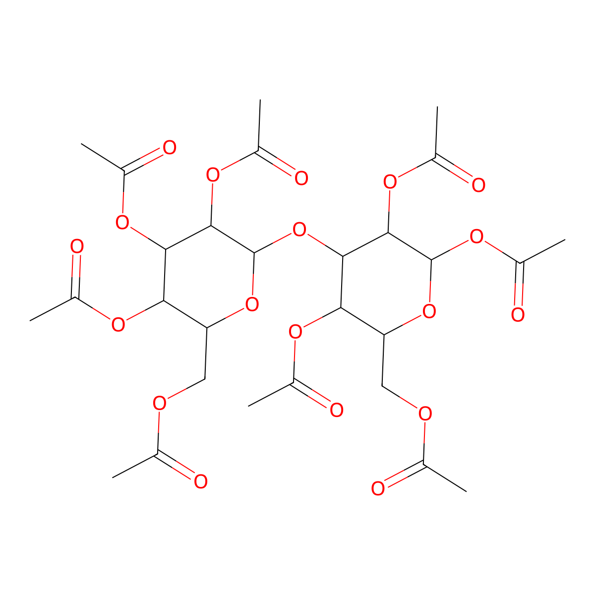[3,4,5-Triacetyloxy-6-[2,3,5-triacetyloxy-6-(acetyloxymethyl)oxan-4-yl]oxyoxan-2-yl]methyl acetate molecular structure, CAS 51157-42-7