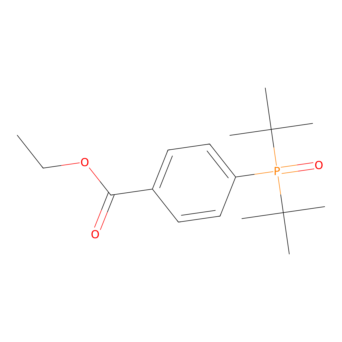Ethyl 4-ditert-butylphosphorylbenzoate molecular structure, CAS 5116-17-6