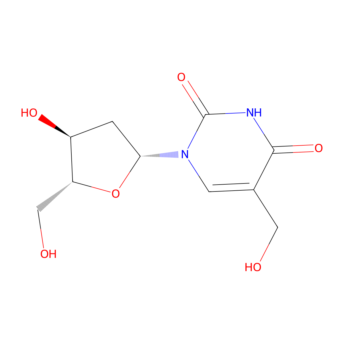 5-Hydroxymethyl-2'-deoxyuridine molecular structure, CAS 5116-24-5