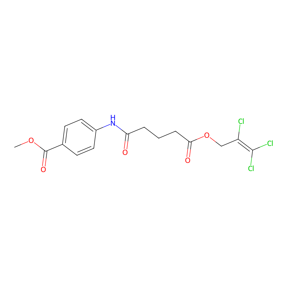 Methyl 4-({5-oxo-5-[(2,3,3-trichloroprop-2-en-1-yl)oxy]pentanoyl}amino)benzoate molecular structure, CAS 5116-42-7