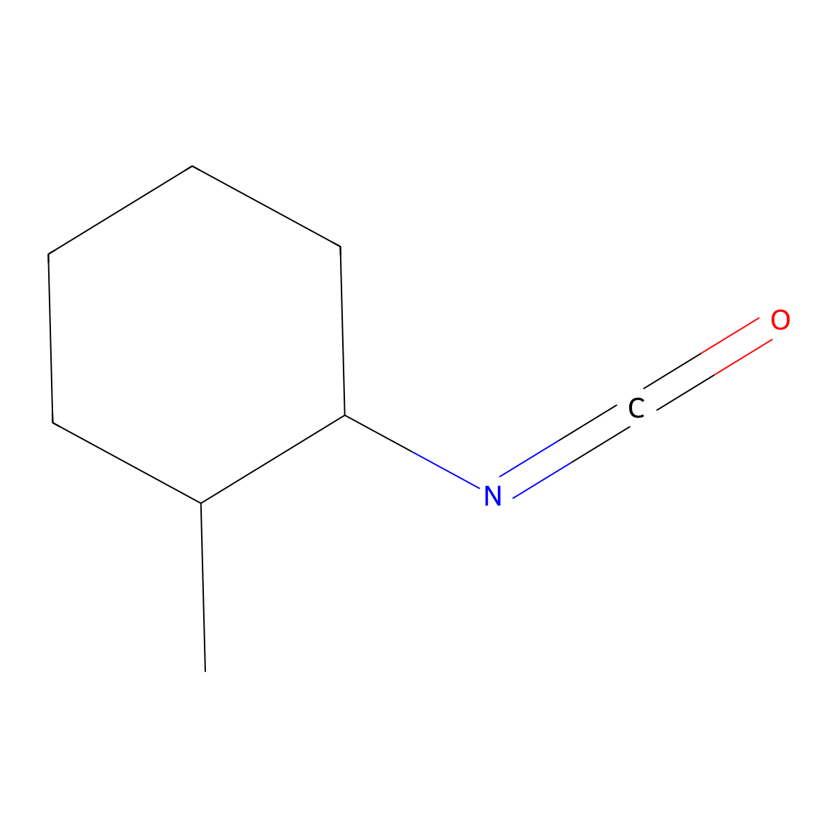 1-Isocyanato-2-methylcyclohexane molecular structure, CAS 51163-19-0