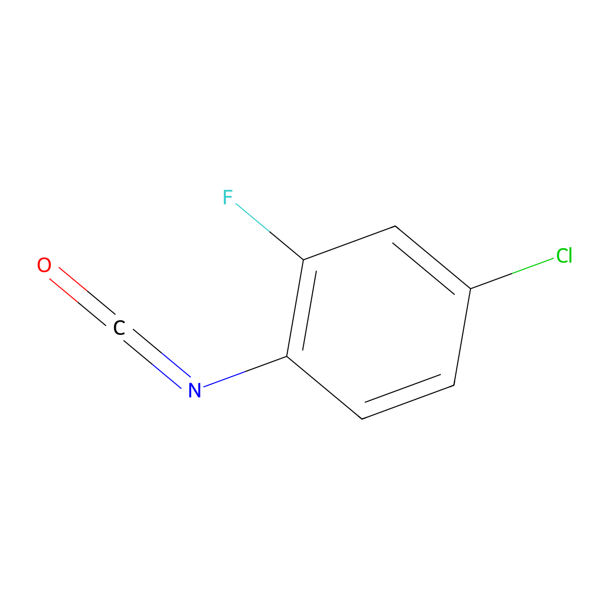 4-Chloro-2-fluorophenyl isocyanate molecular structure, CAS 51163-28-1