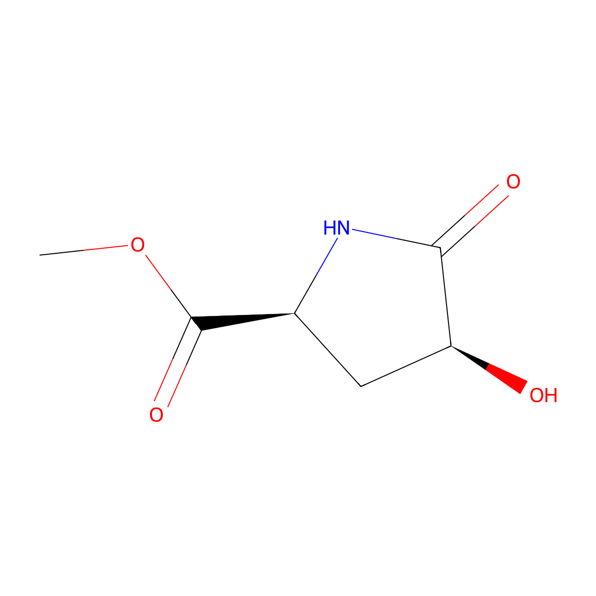 Methyl cis-4-hydroxy-5-oxo-pyrrolidine-2-carboxylate molecular structure, CAS 51163-88-3