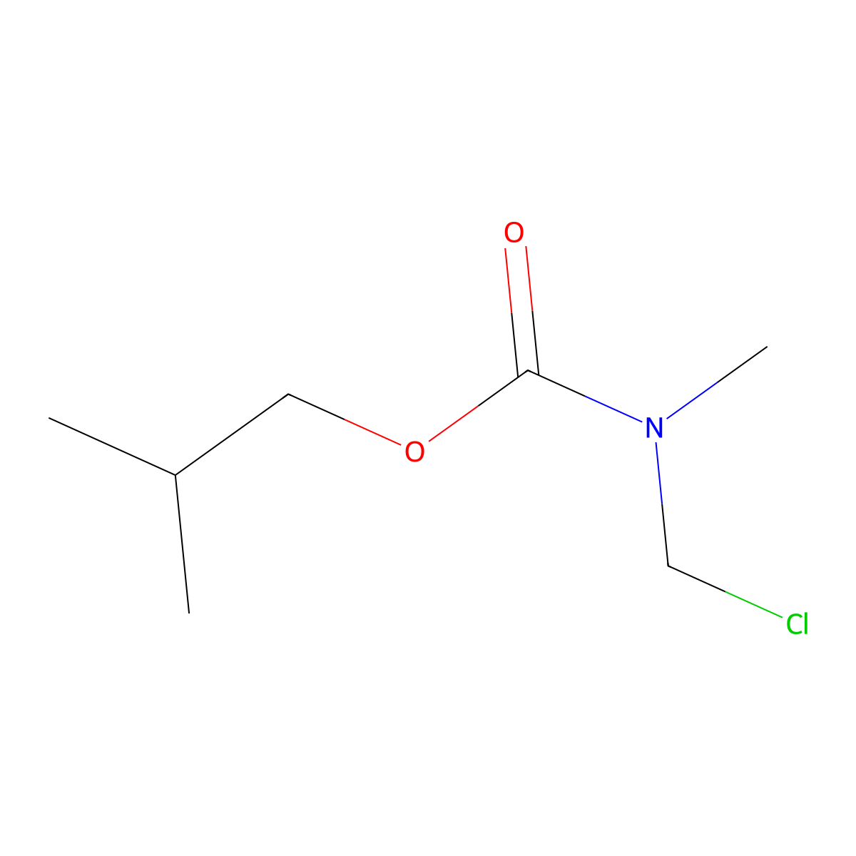 2-methylpropyl N-(chloromethyl)-N-methylcarbamate molecular structure, CAS 51164-41-1