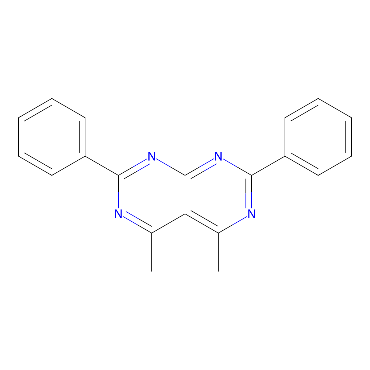 4,5-Dimethyl-2,7-diphenylpyrimido[4,5-d]pyrimidine molecular structure, CAS 51164-88-6