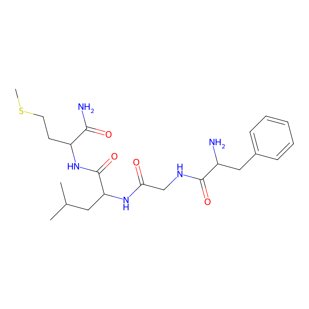Phenylalanyl-glycyl-leucyl-methioninamide molecular structure, CAS 51165-03-8