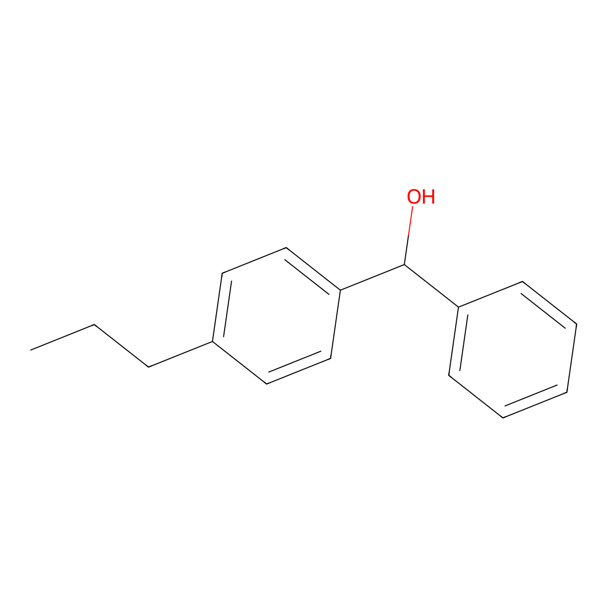 Phenyl(4-propylphenyl)methanol molecular structure, CAS 51166-13-3