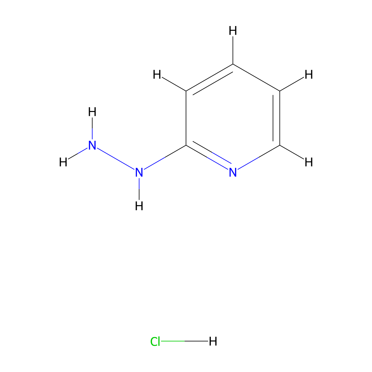 2-Hydrazinylpyridine hydrochloride molecular structure, CAS 51169-05-2