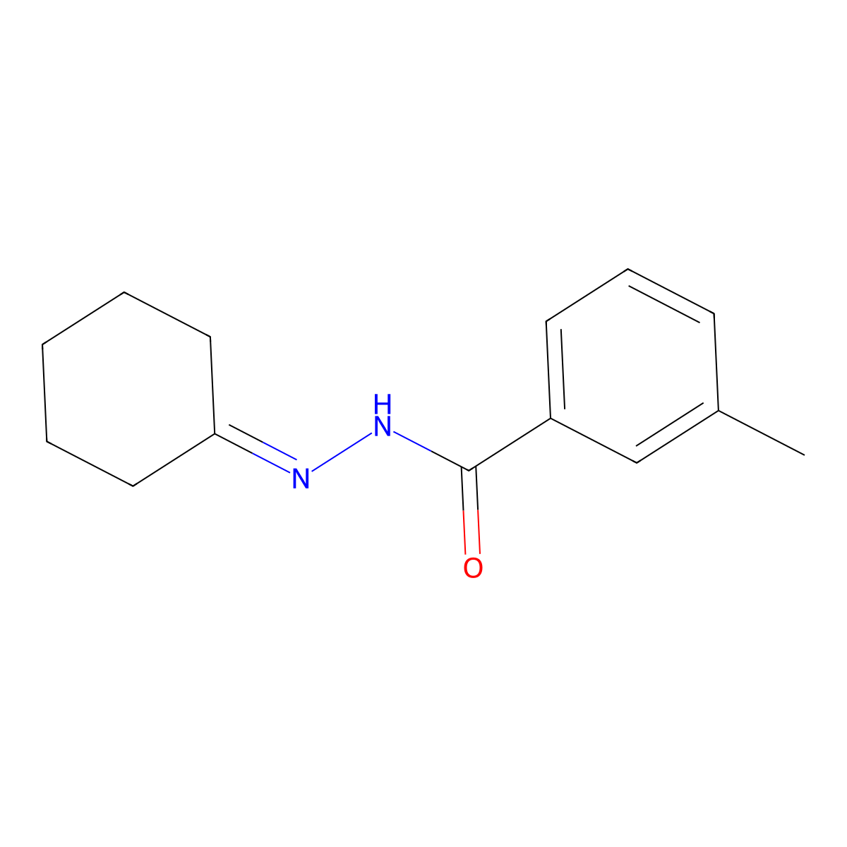 N'-cyclohexylidene-3-methylbenzohydrazide molecular structure, CAS 5117-11-3