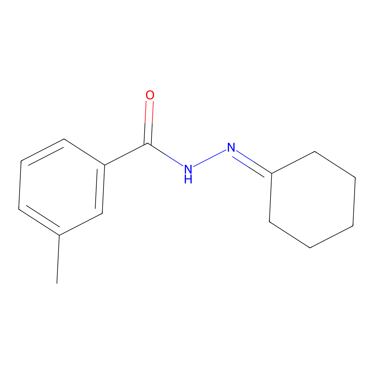 N'-cyclohexylidene-3-methylbenzohydrazide molecular structure, CAS 5117-11-3