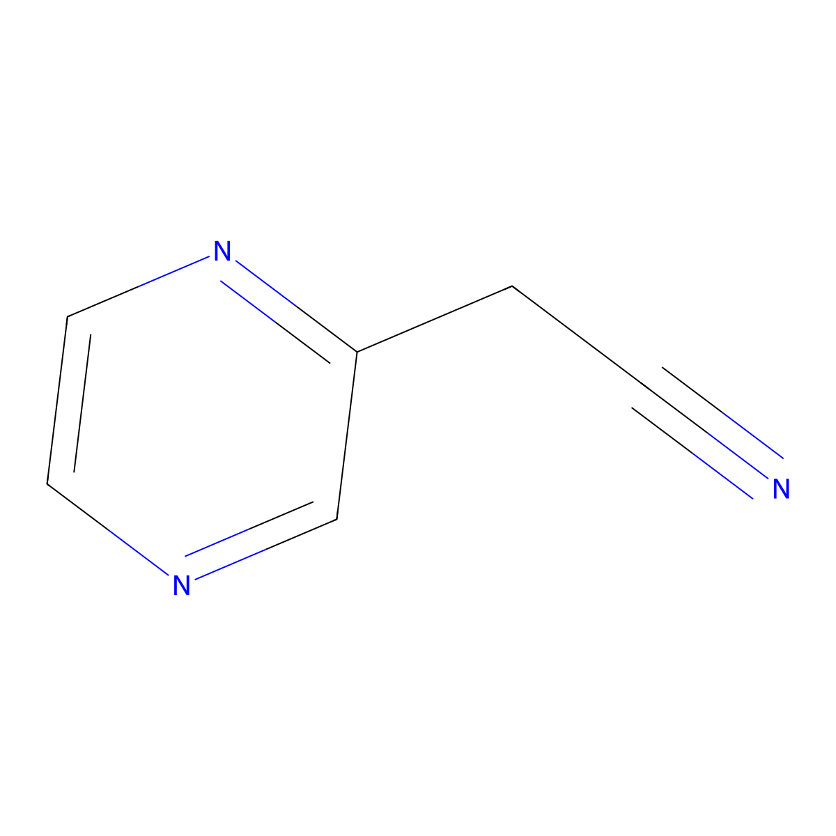 2-(Pyrazin-2-yl)acetonitrile molecular structure, CAS 5117-44-2
