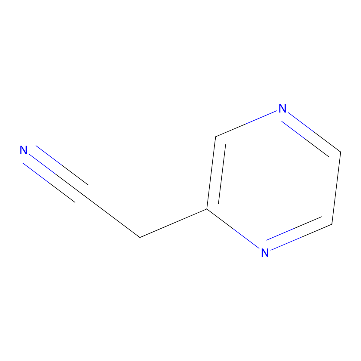 2-(Pyrazin-2-yl)acetonitrile molecular structure, CAS 5117-44-2