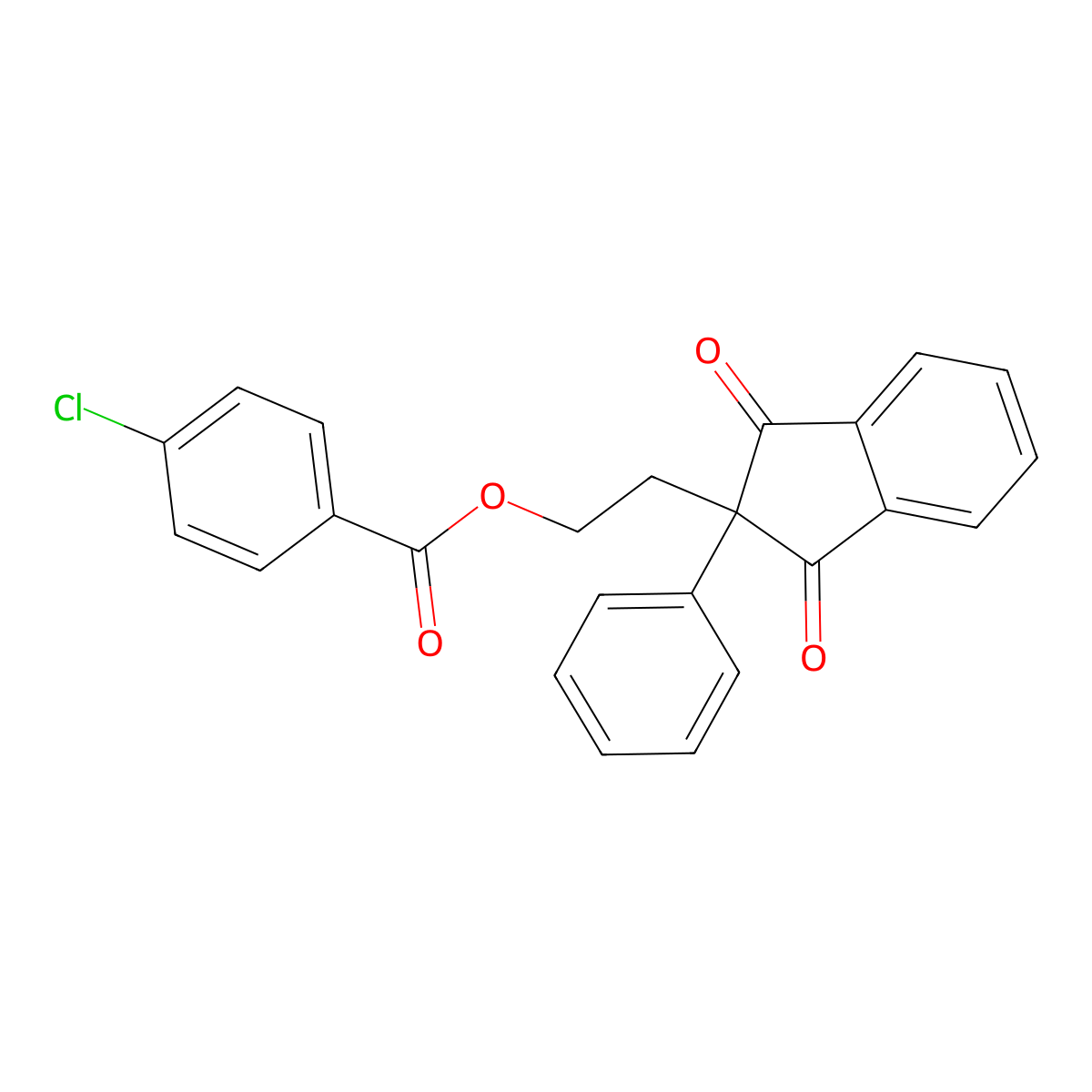 2-(1,3-dioxo-2-phenyl-2,3-dihydro-1H-inden-2-yl)ethyl 4-chlorobenzoate molecular structure, CAS 5117-74-8