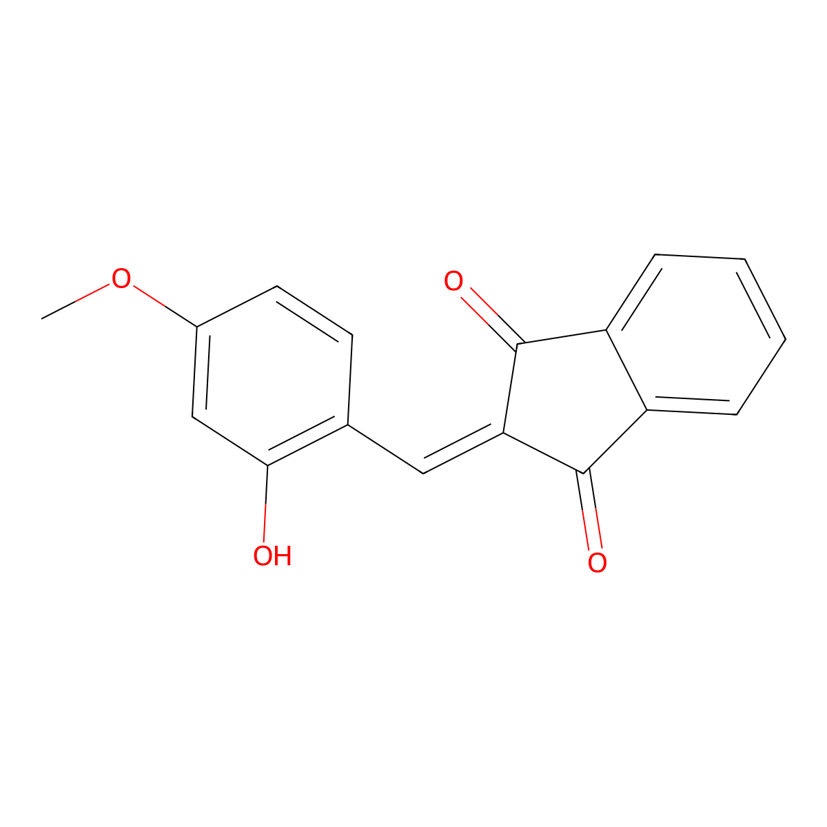 2-(2-Hydroxy-4-methoxybenzylidene)-1h-indene-1,3(2h)-dione molecular structure, CAS 5117-82-8