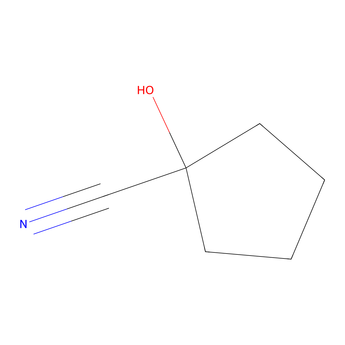 1-Hydroxycyclopentanecarbonitrile molecular structure, CAS 5117-85-1