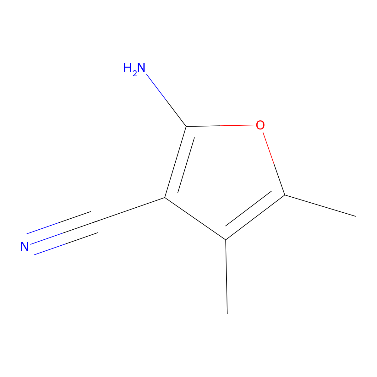 2-Amino-4,5-dimethyl-3-furancarbonitrile molecular structure, CAS 5117-88-4