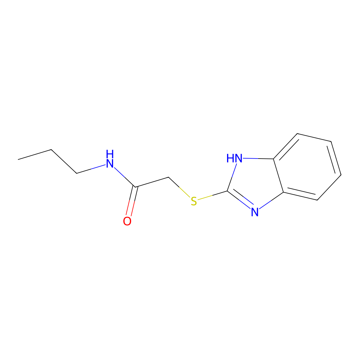 2-(1H-benzimidazol-2-ylsulfanyl)-N-propylacetamide molecular structure, CAS 51171-39-2