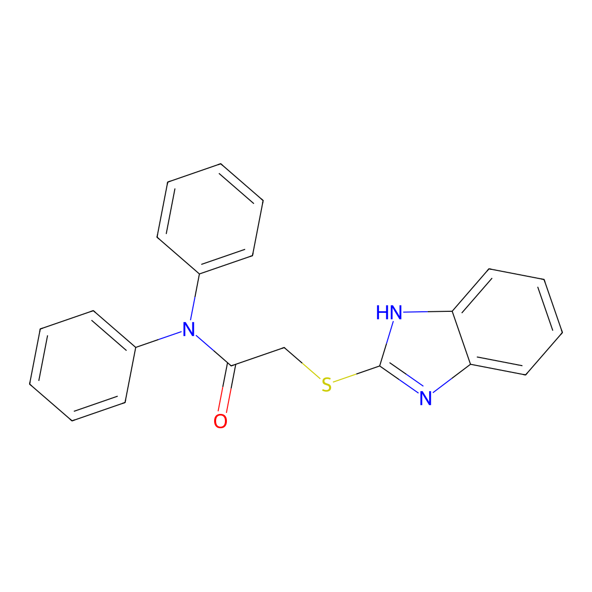 2-(1H-benzimidazol-2-ylsulfanyl)-N,N-diphenylacetamide molecular structure, CAS 51171-42-7