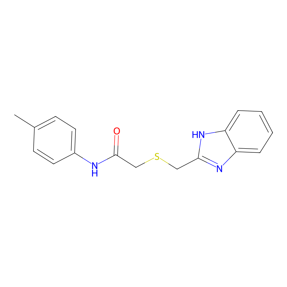 2-(1H-benzimidazol-2-ylmethylsulfanyl)-N-(4-methylphenyl)acetamide molecular structure, CAS 51171-50-7