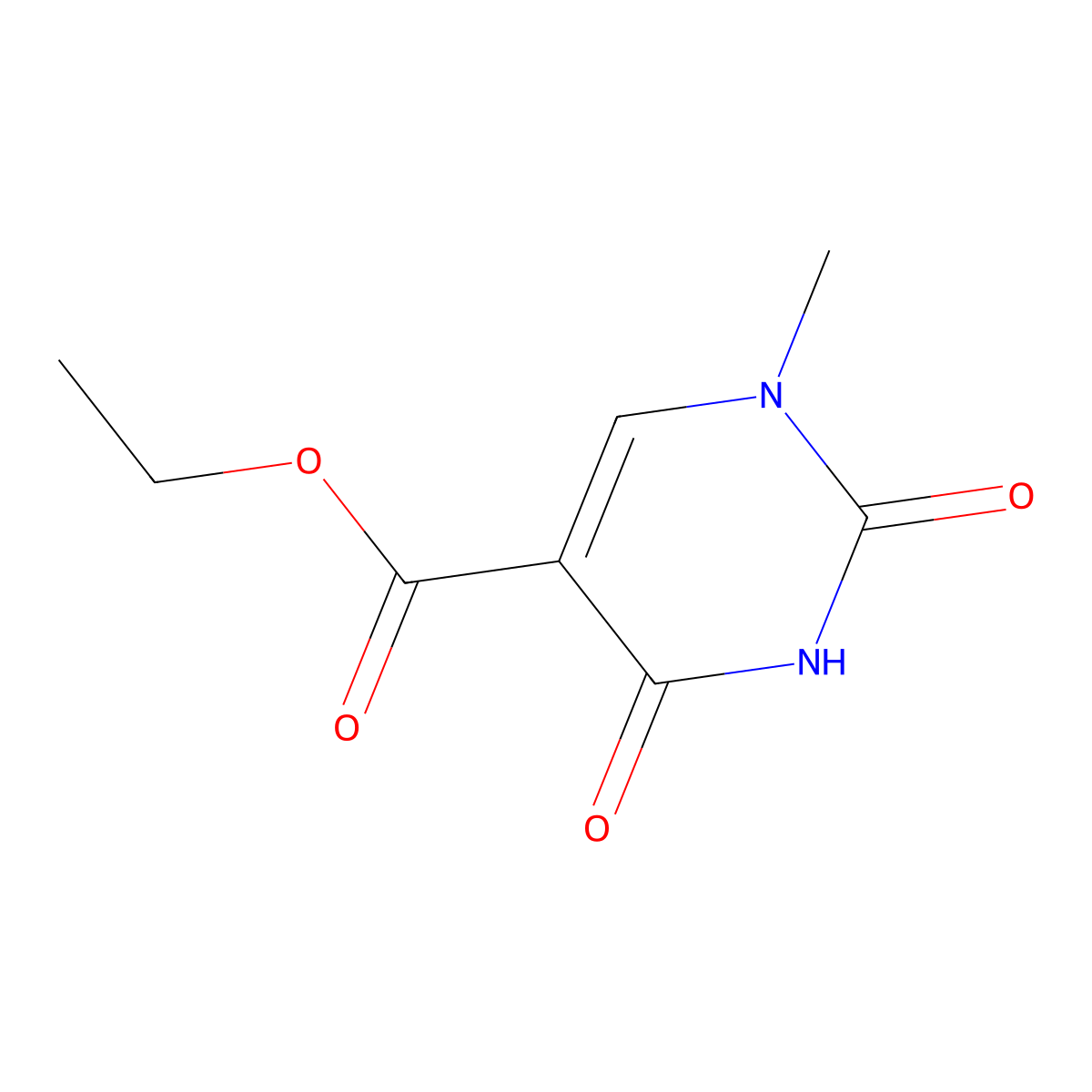 Ethyl 1-methyl-2,4-dioxo-1,2,3,4-tetrahydropyrimidine-5-carboxylate molecular structure, CAS 51172-70-4